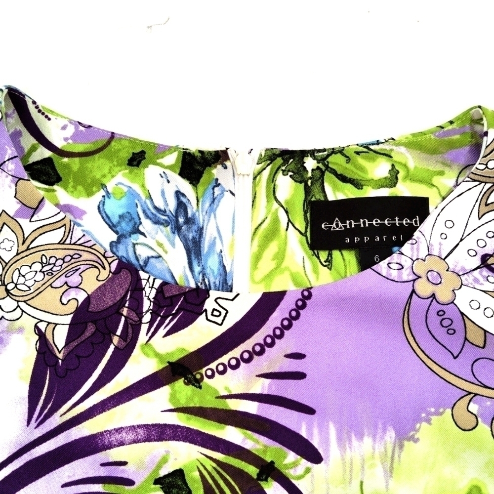 Connected summer sleeveless floral white/green/purple/blue Sheath… - Picture 3 of 5